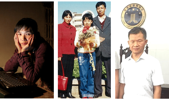 Mme Xu Na (à g), Mme Deng Cuiping et sa famille (centre) et M. Song Yushen (à dr) : des visages à garder en mémoire
